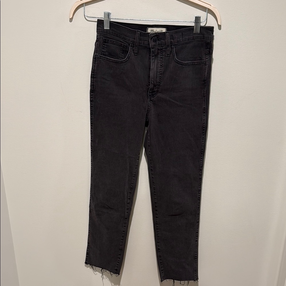 Madewell Stovepipe Frayed Black Jeans